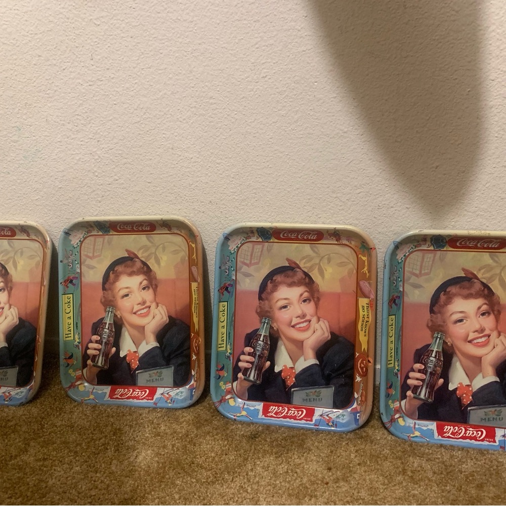 Vintage coca cola trays